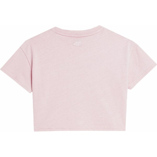 Koszulka dziewczęca crop top 4FJSS23TTSHF393 4F - jasny róż