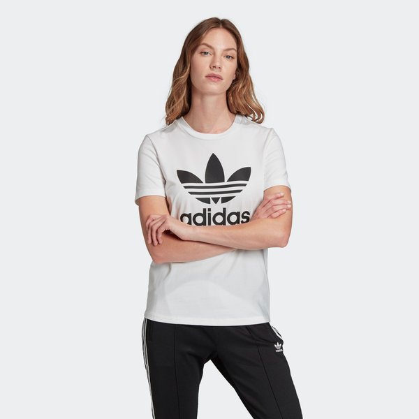 Koszulka damska Trefoil Adidas Originals - white/black