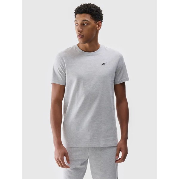 Koszulka męska TTSHM2256 4F - chłodny jasny szary melanż