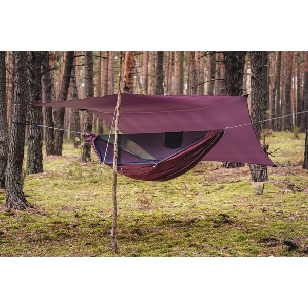 Hamak dwuosobowy z moskitierą Draka 330x145cm Lesovik - Burgundy Ron