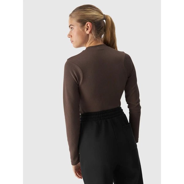 Longsleeve damski TLONF361 4F - brąz