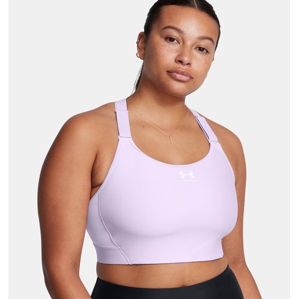 Biustonosz sportowy damski HeatGear High Under Armour - Salt Purple/White