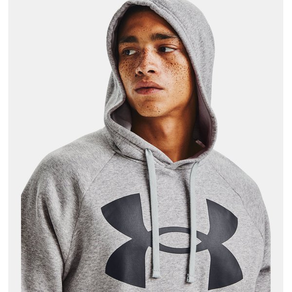 Bluza męska Rival Fleece Big Logo Hoodie Under Armour - szary melanż