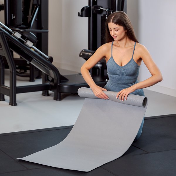 Mata do ćwiczeń, jogi 0,5cm Gymtek - szara