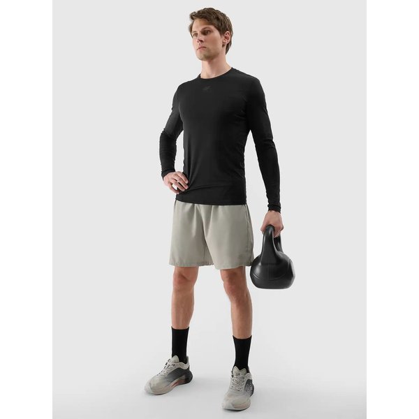 Longsleeve męski TFLOM372 4F - głęboka czerń