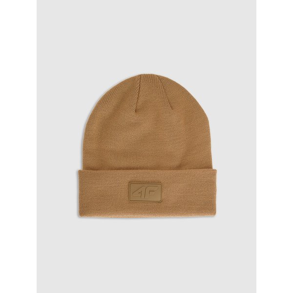 Czapka beanie U0857 4F - jasny brąz