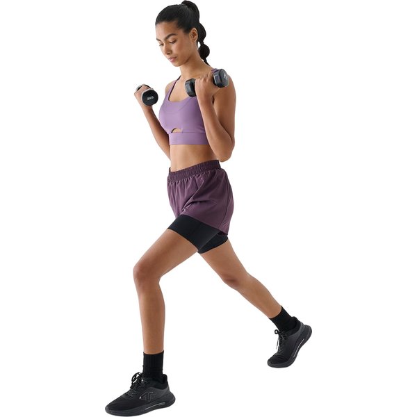 Spodenki damskie TFSHF632 2w1 4F - ciemny fiolet