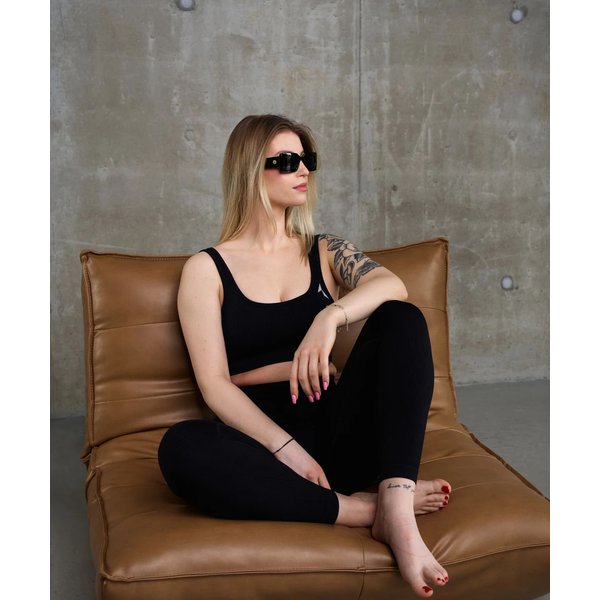 Legginsy bezszwowe damskie Rib Seamless Carpatree - Double Cream Yellow