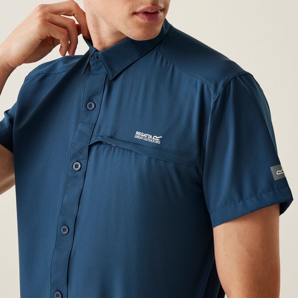 Koszula męska Travel Packaway Regatta - Moonlight Denim