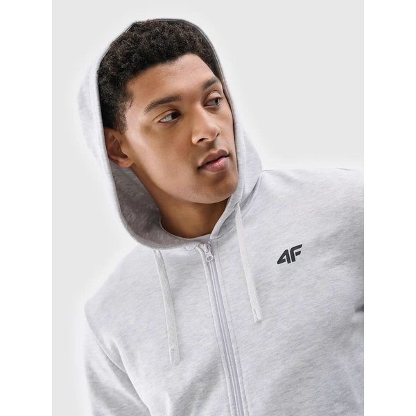 Bluza męska TSWSM1768 4F - chłodny jasny szary melanż