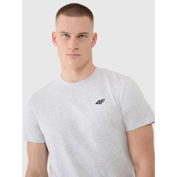 Koszulka męska TTSHM2256 4F - chłodny jasny szary melanż
