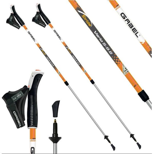 Kije nordic walking Stride Vario S-9.6 Gabel - pomarańczowe