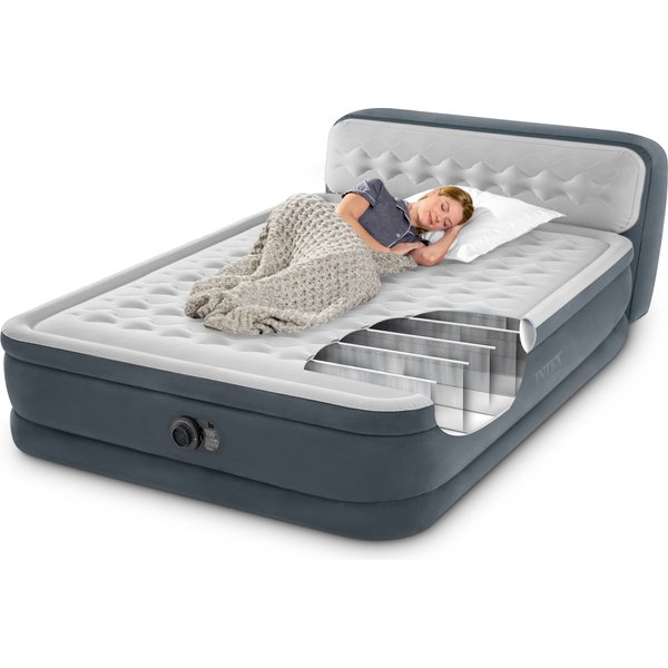 Materac 2-osobowy z zagłówkiem Ultra Plush Queen 152x236x86cm 220-240V Intex