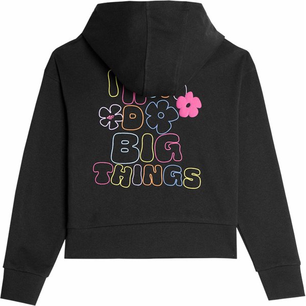 Bluza dziewczęca 4FJAW23TSWSF645 4F - głęboka czerń