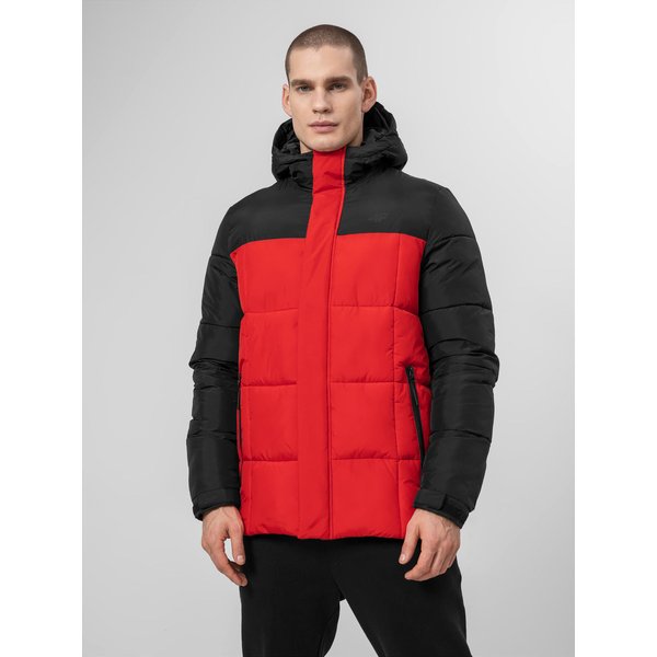 Kurtka puchowa pikowana męska H4Z22 KUMP009 4F - czerwona