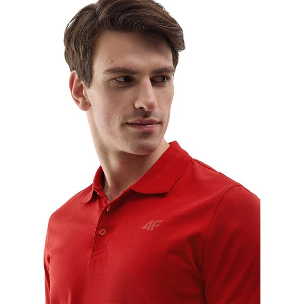 Koszulka męska polo 4FWSS24TPTSM129 4F - ciemna czerwień