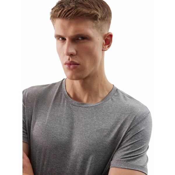 Koszulka męska 4FWSS24TFTSM599 4F - chłodny jasny szary melanż
