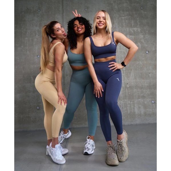 Legginsy bezszwowe damskie Rib Seamless Carpatree - Double Cream Yellow