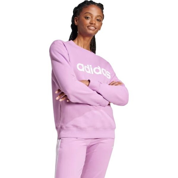 Bluza damska Essentials Linear French Terry Adidas - Preloved Purple