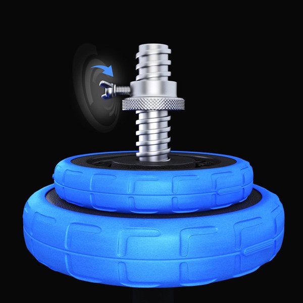 Hantle żeliwne ogumowane ze sztangą 2x15kg HMS