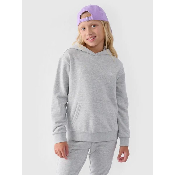 Bluza dziewczęca 4FJWMM00TSWSF1316 4F - chłodny jasny szary melanż