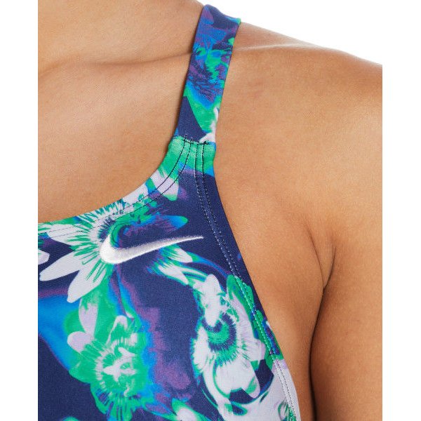 Strój kąpielowy damski Fastback One Piece Nike Swim - niebieski