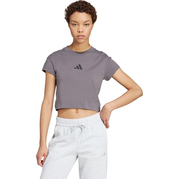 Koszulka, crop top damski Future Icons Small Logo Baby Tee Adidas - grey