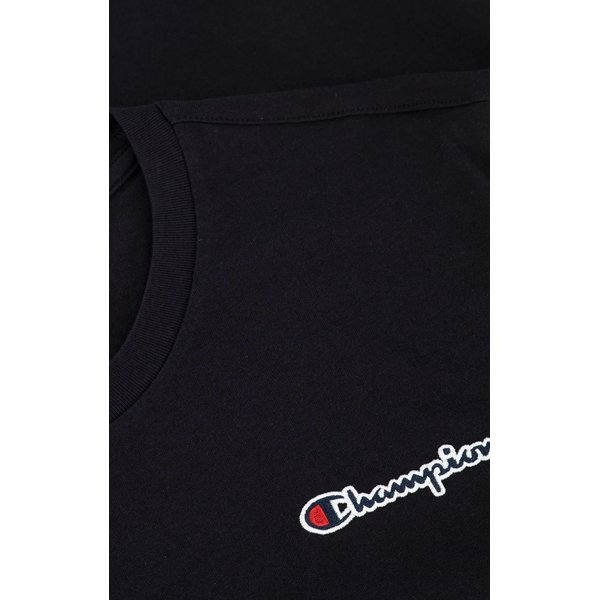 Koszulka męska Embroidered Script Logo Champion - czarna