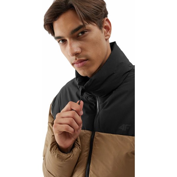 Kurtka puchowa męska 4FWAW23TDJAM348 4F - jasny brąz