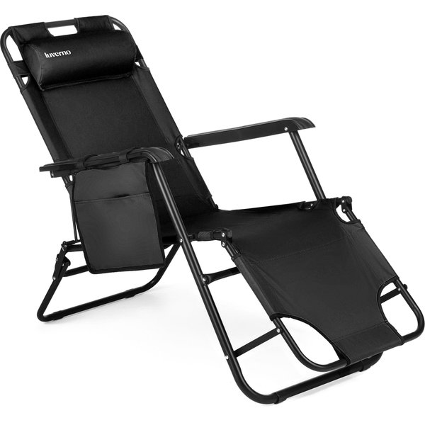 Leżak ogrodowy/plażowy składany Sun Comfort 2w1 Luverno - czarny