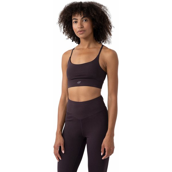 Biustonosz sportowy damski 4FAW23USBAF079 4F - burgund