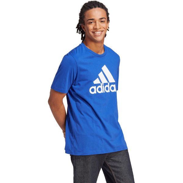 Koszulka męska Essentials Single Jersey Big Logo Adidas - niebieski