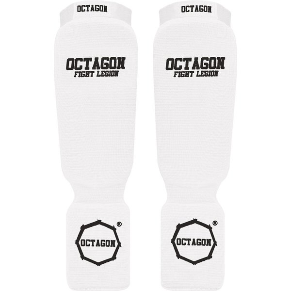 Ochraniacze piszczeli na goleń i stopę Basic Octagon - white