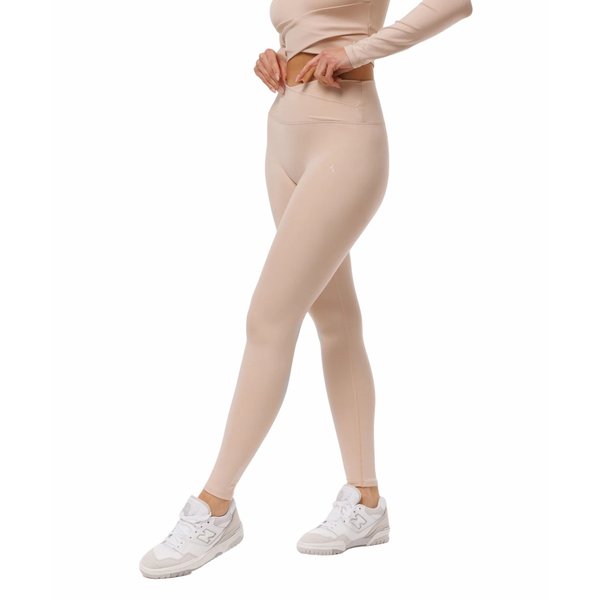 Legginsy pół-bezszwowe damskie Crossover Carpatree - beżowe