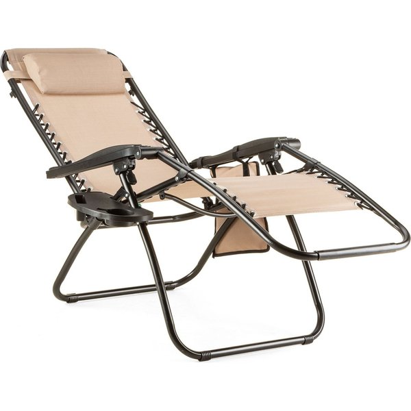 Leżak ogrodowy/plażowy składany Zero Gravity Outtec - beżowy