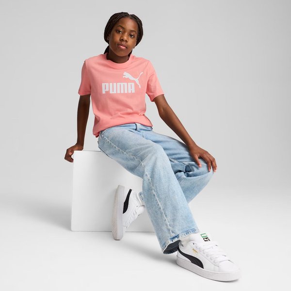 Koszulka juniorska Ess No.1 Logo Tee Puma - Pink Fruit