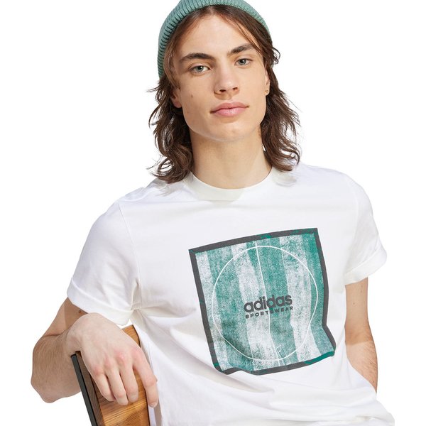Koszulka męska Tiro Box Graphic Adidas - biała