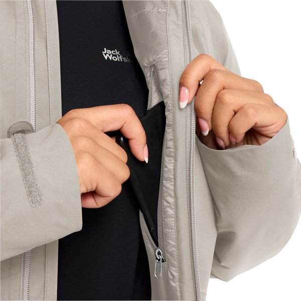 Płaszcz puchowy damski Heidelstein Jack Wolfskin - pale sand