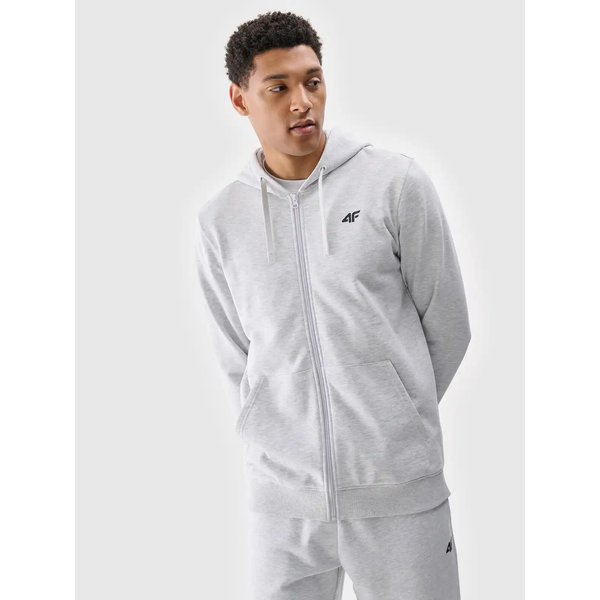 Bluza męska TSWSM1768 4F - chłodny jasny szary melanż