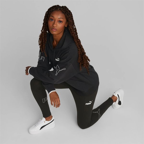 Bluza damska Power Colorblock Hoodie Puma - czarny