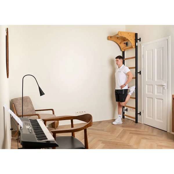 Drabinka gimnastyczna z drążkiem 711 BenchK - czarna