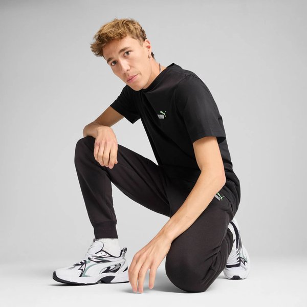 Koszulka męska Essentials 2 Colour Small Logo No.1 Puma - Black/Spring Fern