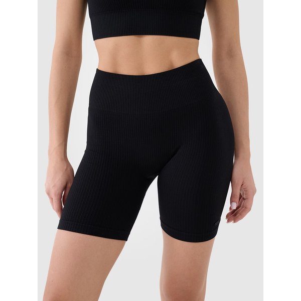 Legginsy, kolarki bezszwowe damskie TFSTF014 4F - głęboka czerń