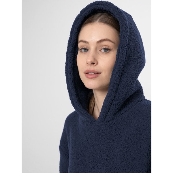 Bluza pluszowa damska H4Z22 BLD038 4F - granatowa
