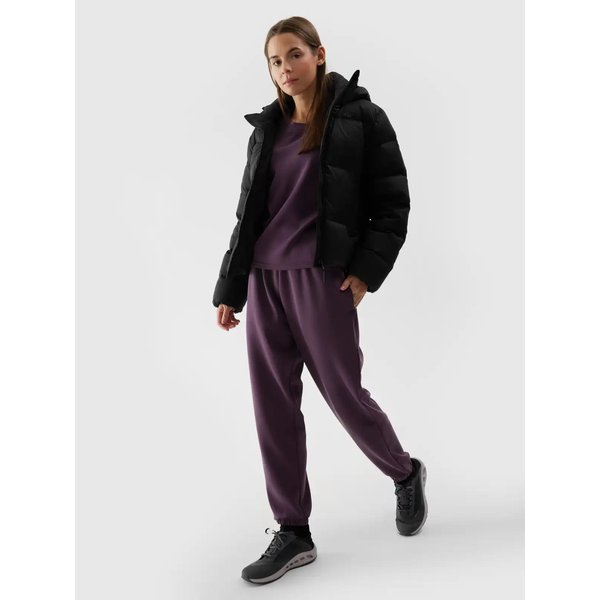 Kurtka puchowa damska TDJAF481 4F - głęboka czerń