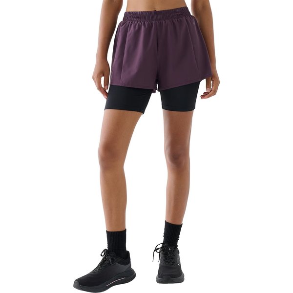 Spodenki damskie TFSHF632 2w1 4F - ciemny fiolet