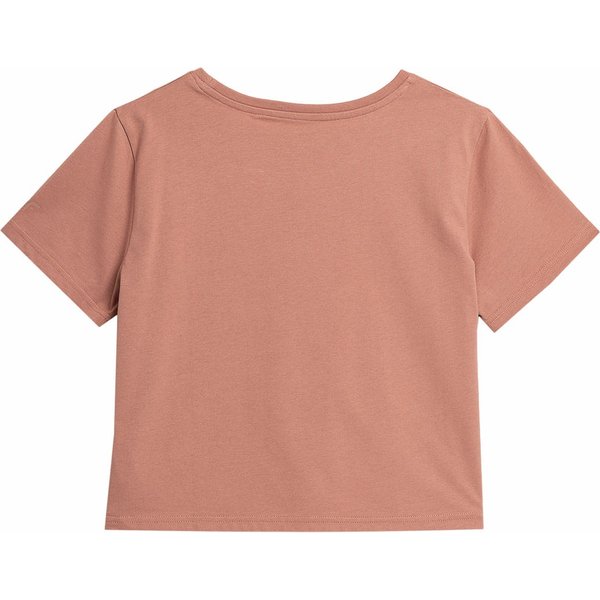Koszulka crop-top damski 4FSS23TTSHF333 4F - łososiowy