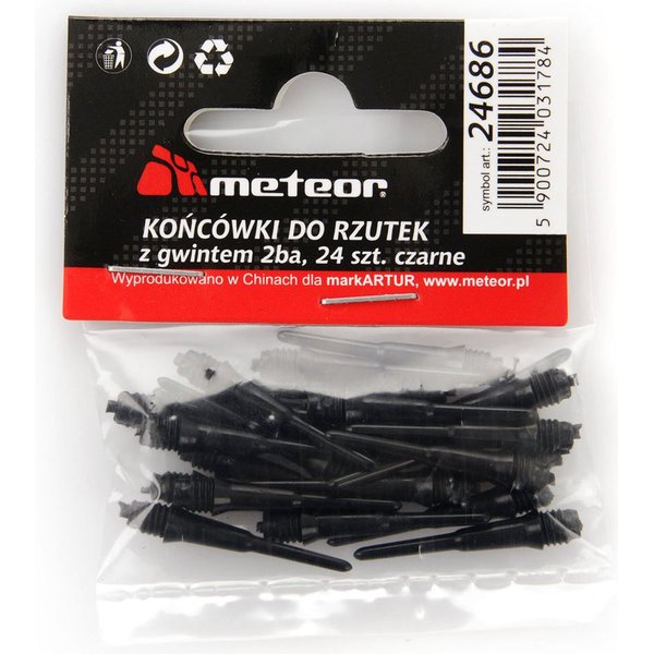 Groty plastikowe do darta 24szt. Meteor - czarne