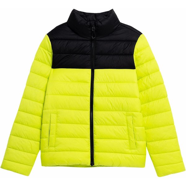 Kurtka puchowa chłopięca 4FJSS23TDJAM077 4F - soczysta zieleń