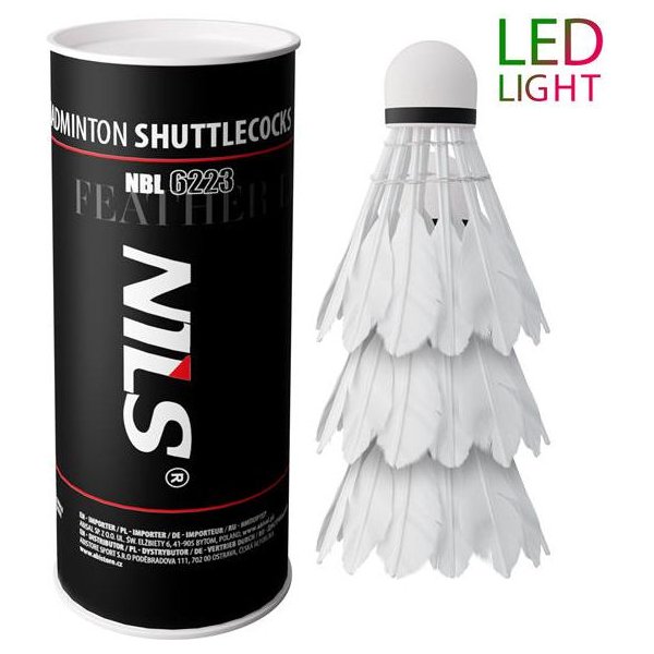 Lotki do badmintona LED 3szt. Nils